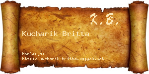 Kucharik Britta névjegykártya